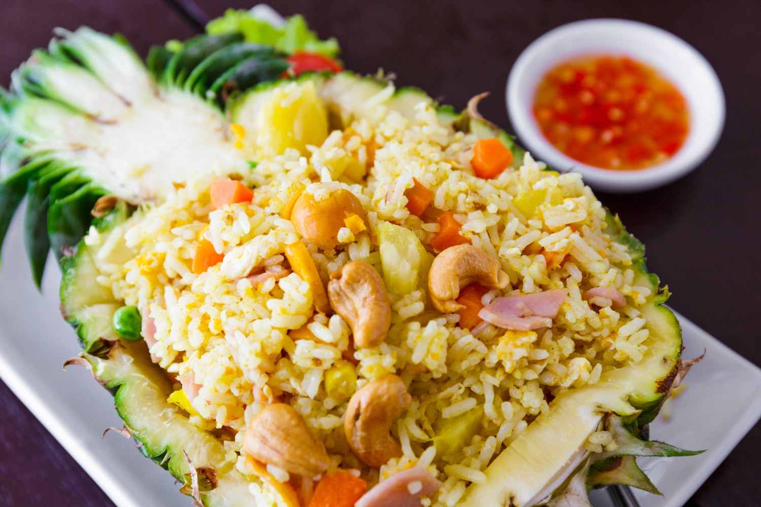 Close-up of fresh Thai dishes